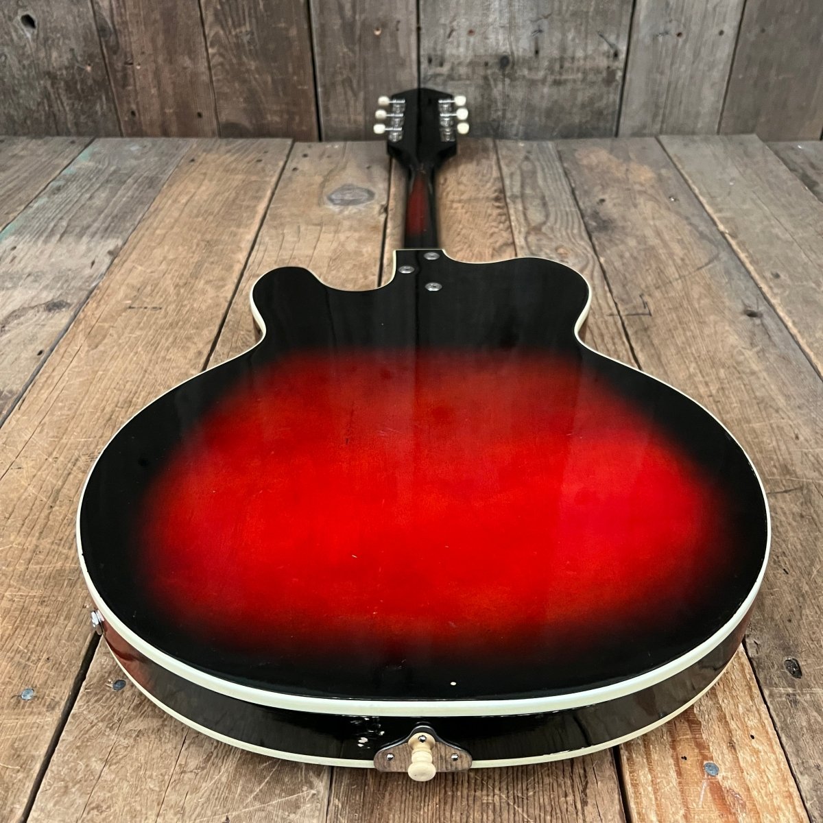 SOLD - Harmony H - 66 Vibra Jet 1963 Red Burst - Mahar's Vintage Guitars