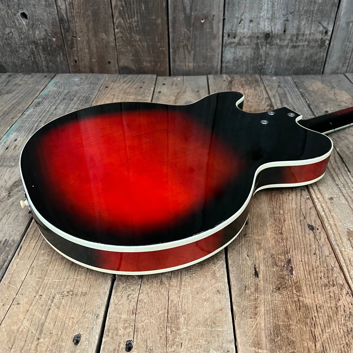 SOLD - Harmony H - 66 Vibra Jet 1963 Red Burst - Mahar's Vintage Guitars