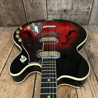 SOLD - Harmony H - 66 Vibra Jet 1963 Red Burst - Mahar's Vintage Guitars