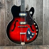 SOLD - Harmony H - 66 Vibra Jet 1963 Red Burst - Mahar's Vintage Guitars