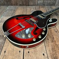 SOLD - Harmony H - 66 Vibra Jet 1963 Red Burst - Mahar's Vintage Guitars