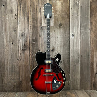 SOLD - Harmony H - 66 Vibra Jet 1963 Red Burst - Mahar's Vintage Guitars