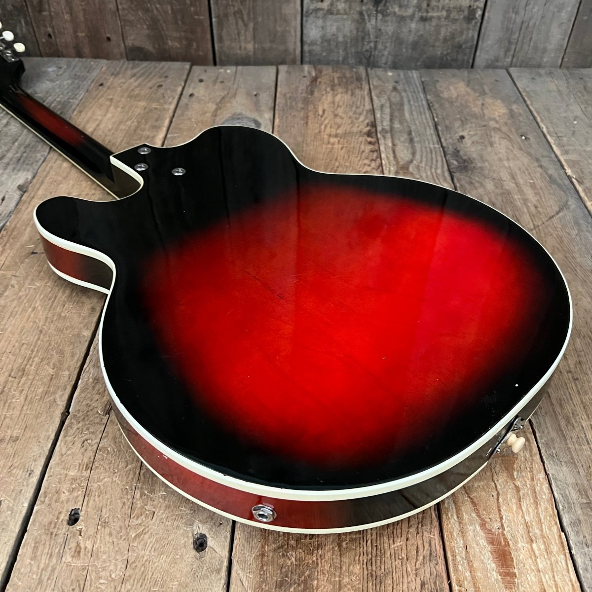 SOLD - Harmony H - 66 Vibra Jet 1963 Red Burst - Mahar's Vintage Guitars