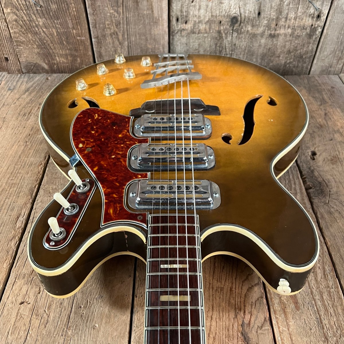 SOLD - Harmony H - 75 1960 through 1963 Honey Burst - Mahar's Vintage Guitars
