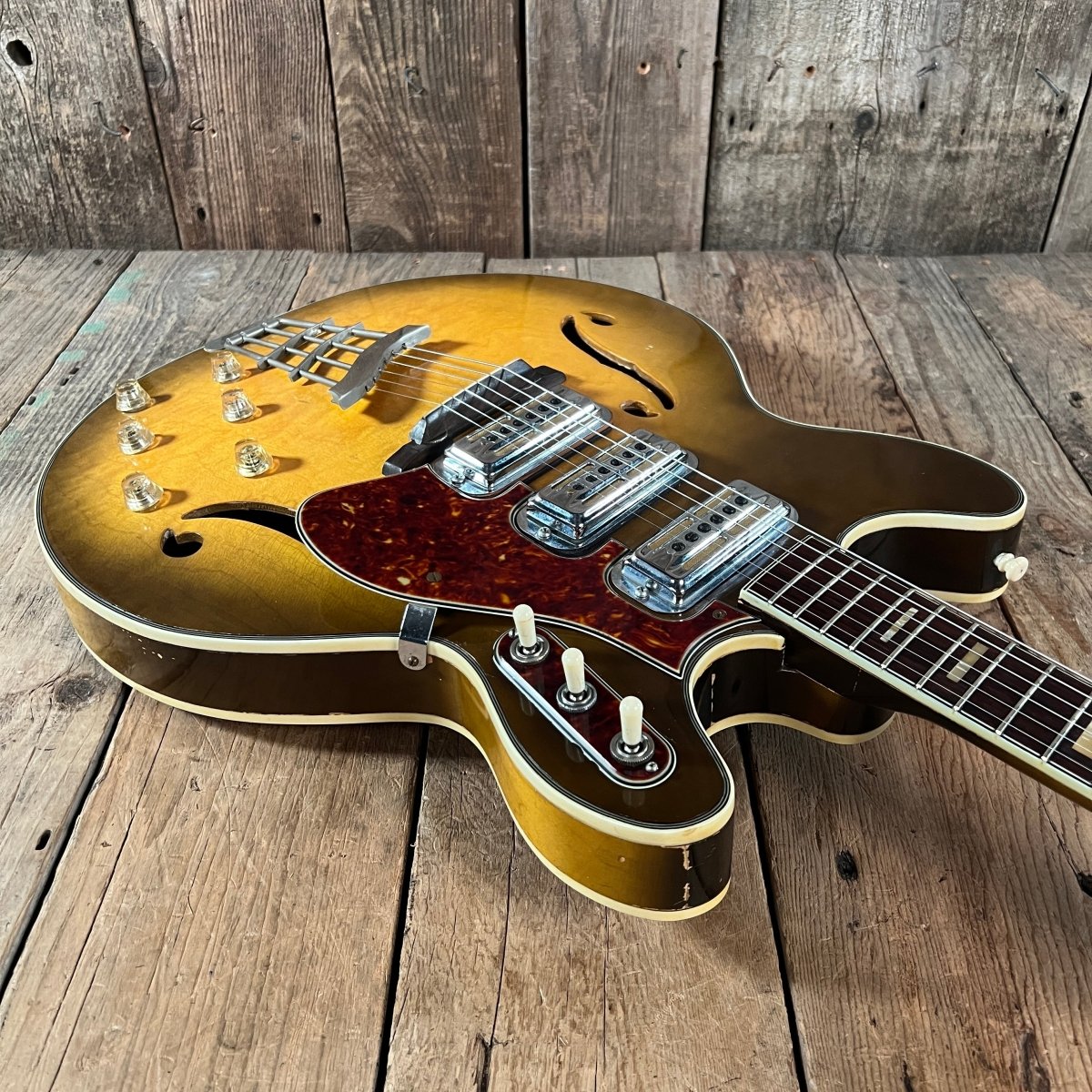 SOLD - Harmony H - 75 1960 through 1963 Honey Burst - Mahar's Vintage Guitars