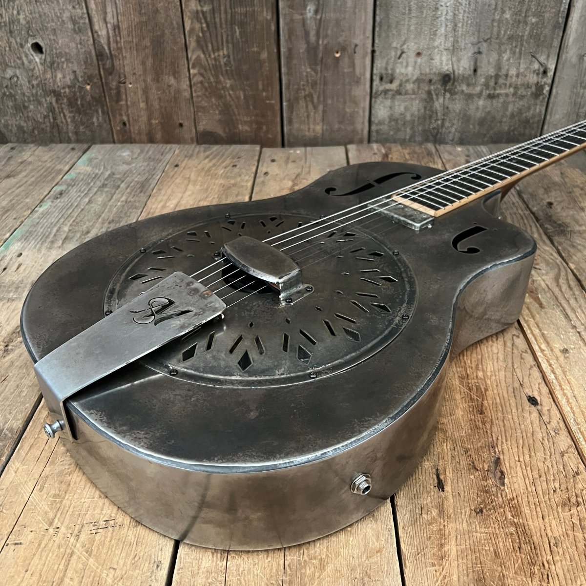 SOLD - Mule Resophonic Tri Cone Resonator Acoustic Electric Aged Cutaway - Mahar's Vintage Guitars