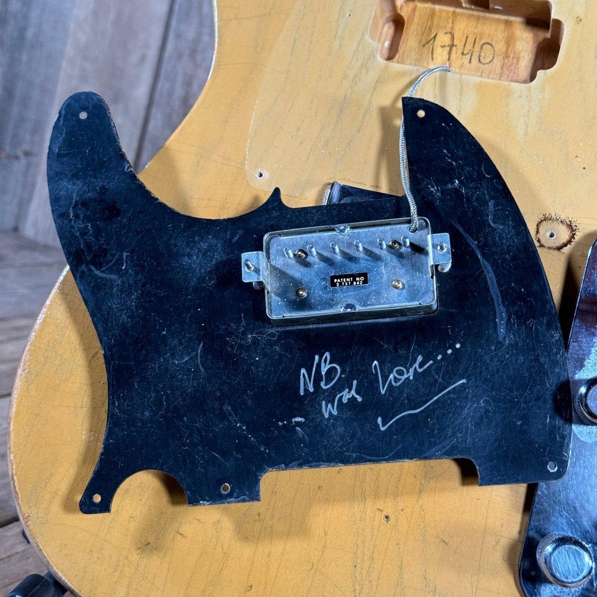 SOLD - Nacho Blackguard V Neck Stock Neck Humbucker 2020 Butterscotch Blonde - Mahar's Vintage Guitars