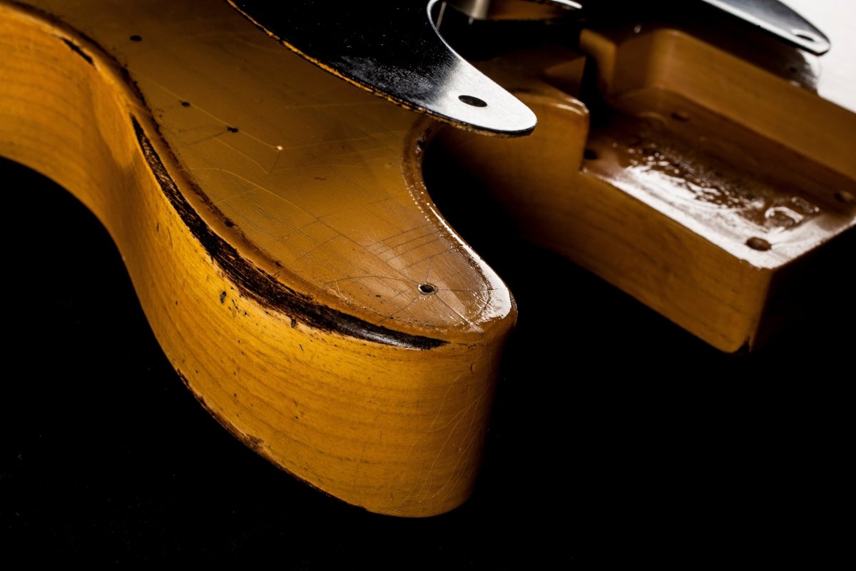 SOLD - Nacho Blackguard V Neck Stock Neck Humbucker 2020 Butterscotch Blonde - Mahar's Vintage Guitars