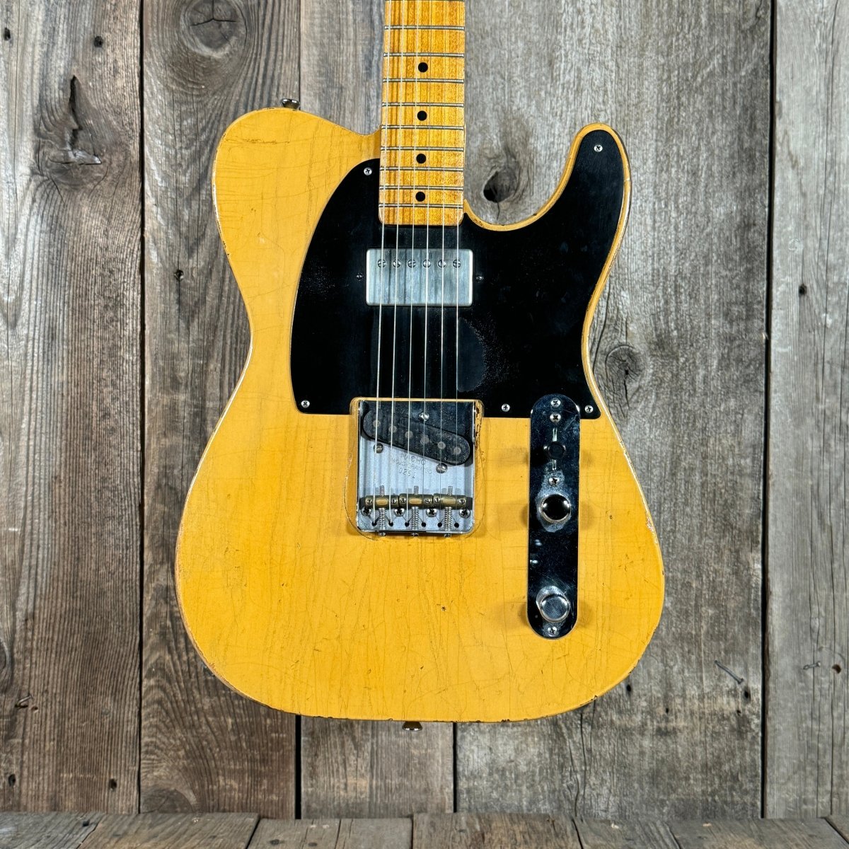 SOLD - Nacho Blackguard V Neck Stock Neck Humbucker 2020 Butterscotch Blonde - Mahar's Vintage Guitars