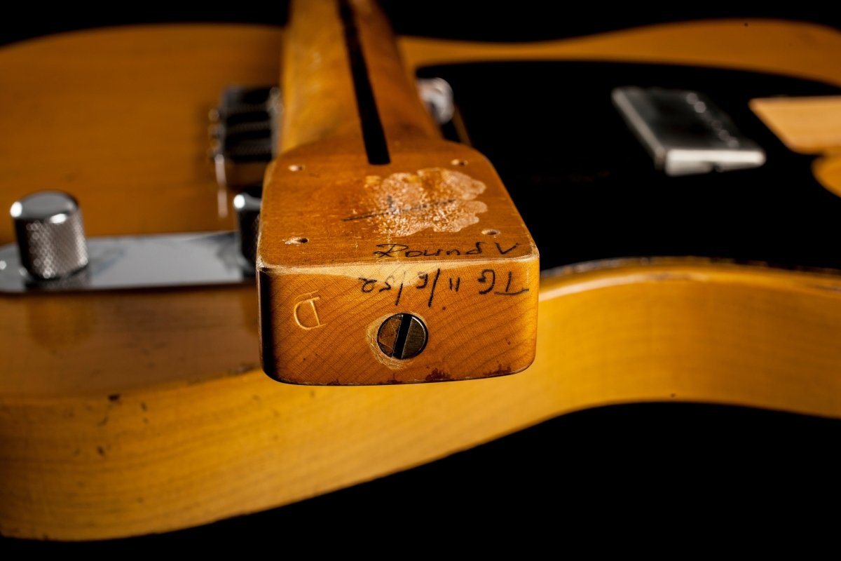 SOLD - Nacho Blackguard V Neck Stock Neck Humbucker 2020 Butterscotch Blonde - Mahar's Vintage Guitars