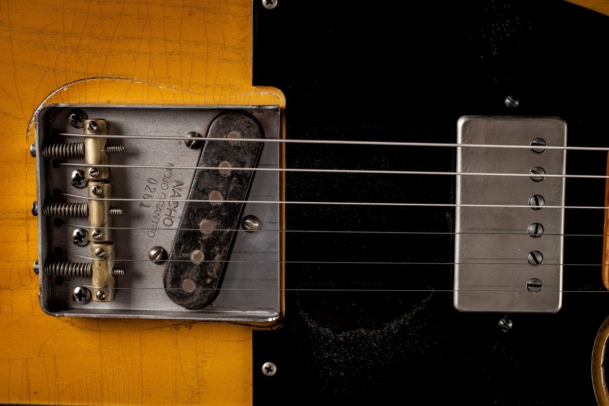 SOLD - Nacho Blackguard V Neck Stock Neck Humbucker 2020 Butterscotch Blonde - Mahar's Vintage Guitars