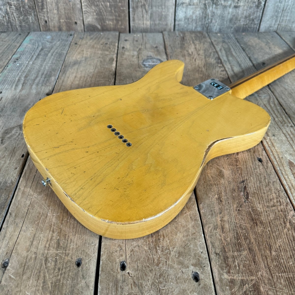 SOLD - Nacho Blackguard V Neck Stock Neck Humbucker 2020 Butterscotch Blonde - Mahar's Vintage Guitars