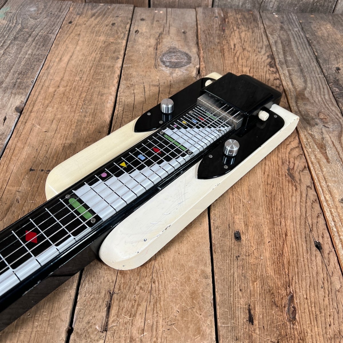 SOLD - National Dynamic Six String Lap Steel 1952 Black and White - Mahar's Vintage Guitars