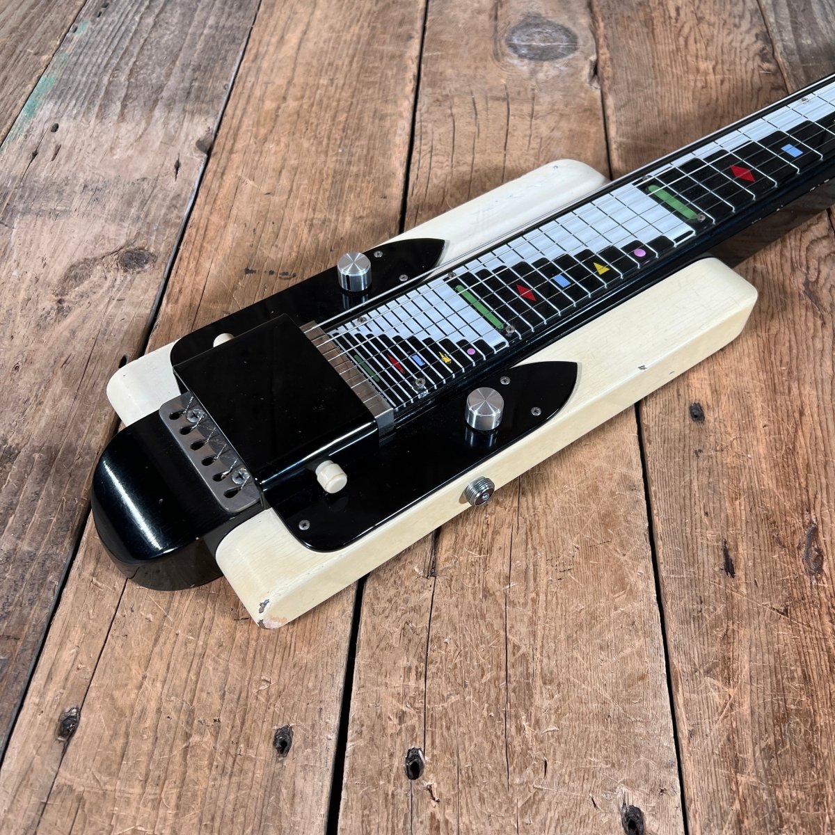 SOLD - National Dynamic Six String Lap Steel 1952 Black and White - Mahar's Vintage Guitars