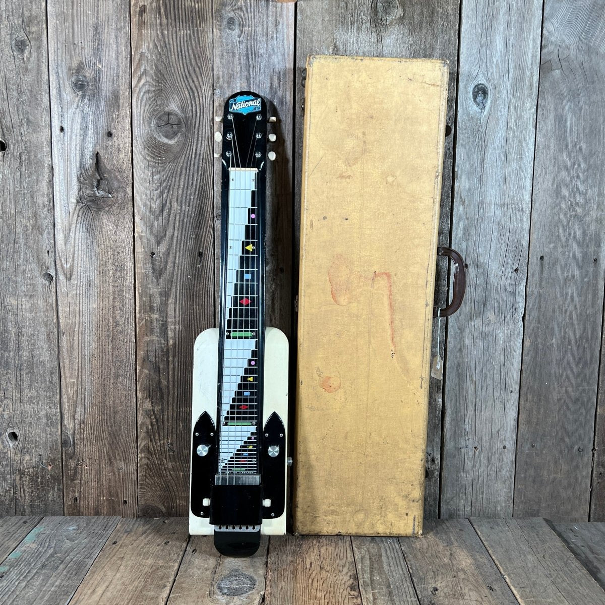 SOLD - National Dynamic Six String Lap Steel 1952 Black and White - Mahar's Vintage Guitars