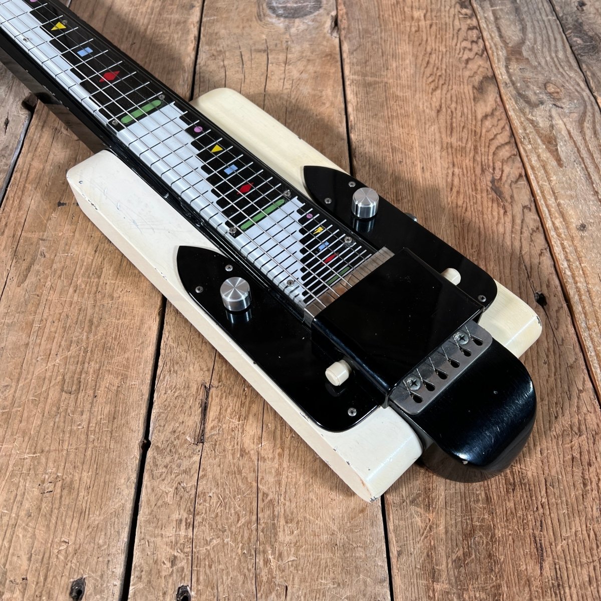 SOLD - National Dynamic Six String Lap Steel 1952 Black and White - Mahar's Vintage Guitars