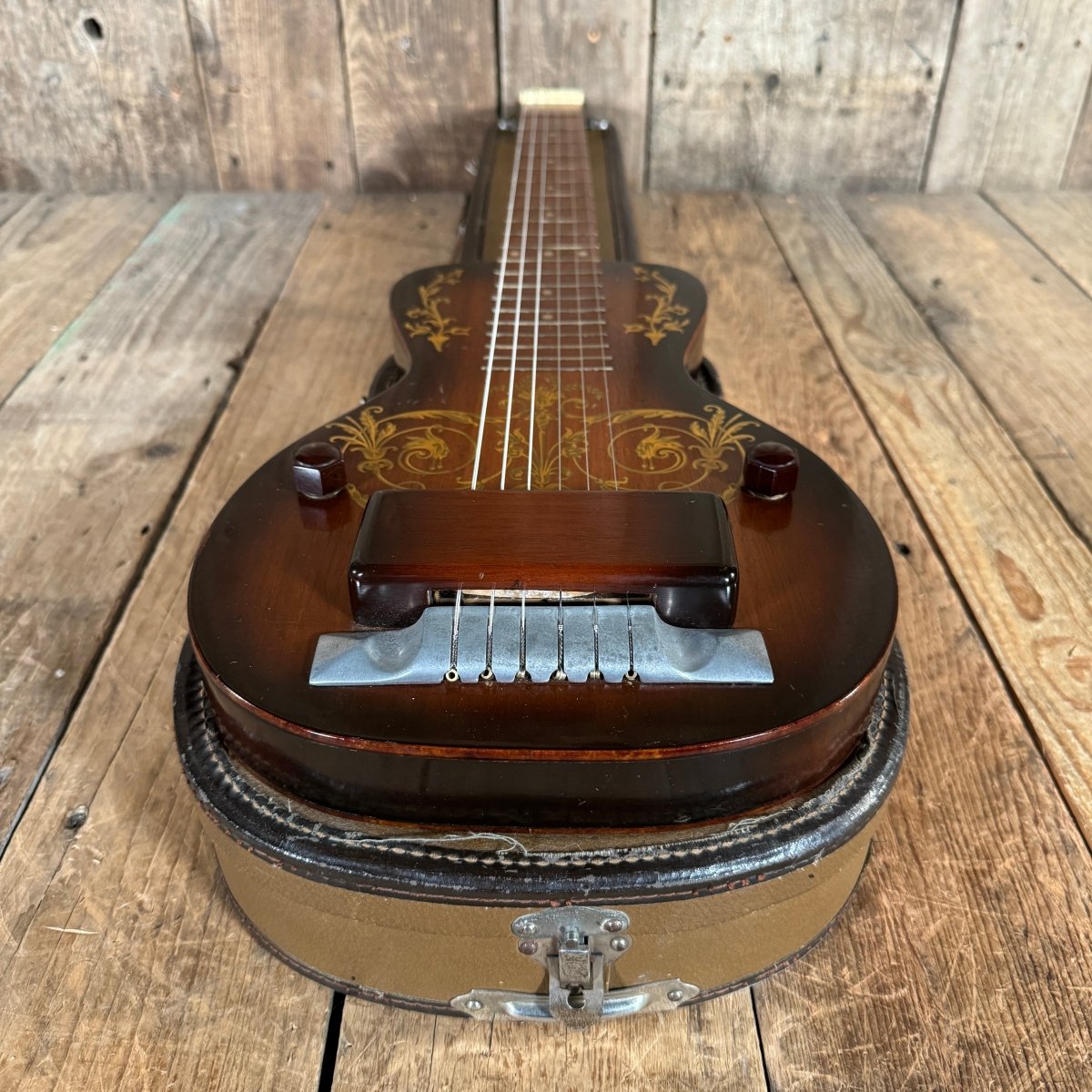 SOLD - Oahu Deluxe Lap Steel Kay made 1940's Sunburst - Mahar's Vintage Guitars