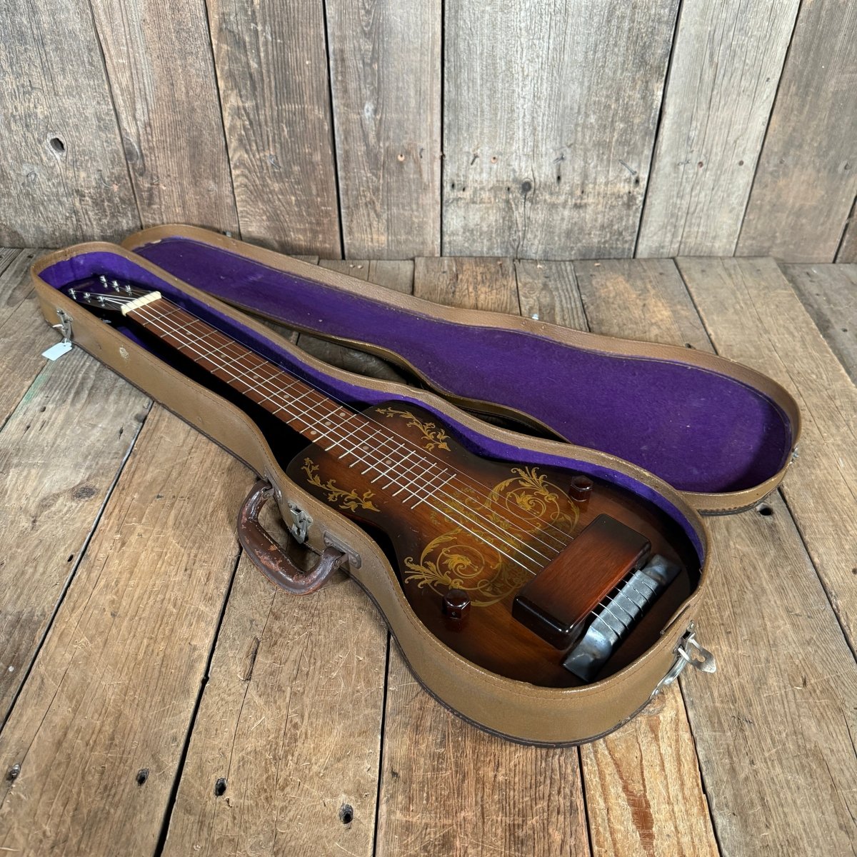 SOLD - Oahu Deluxe Lap Steel Kay made 1940's Sunburst - Mahar's Vintage Guitars