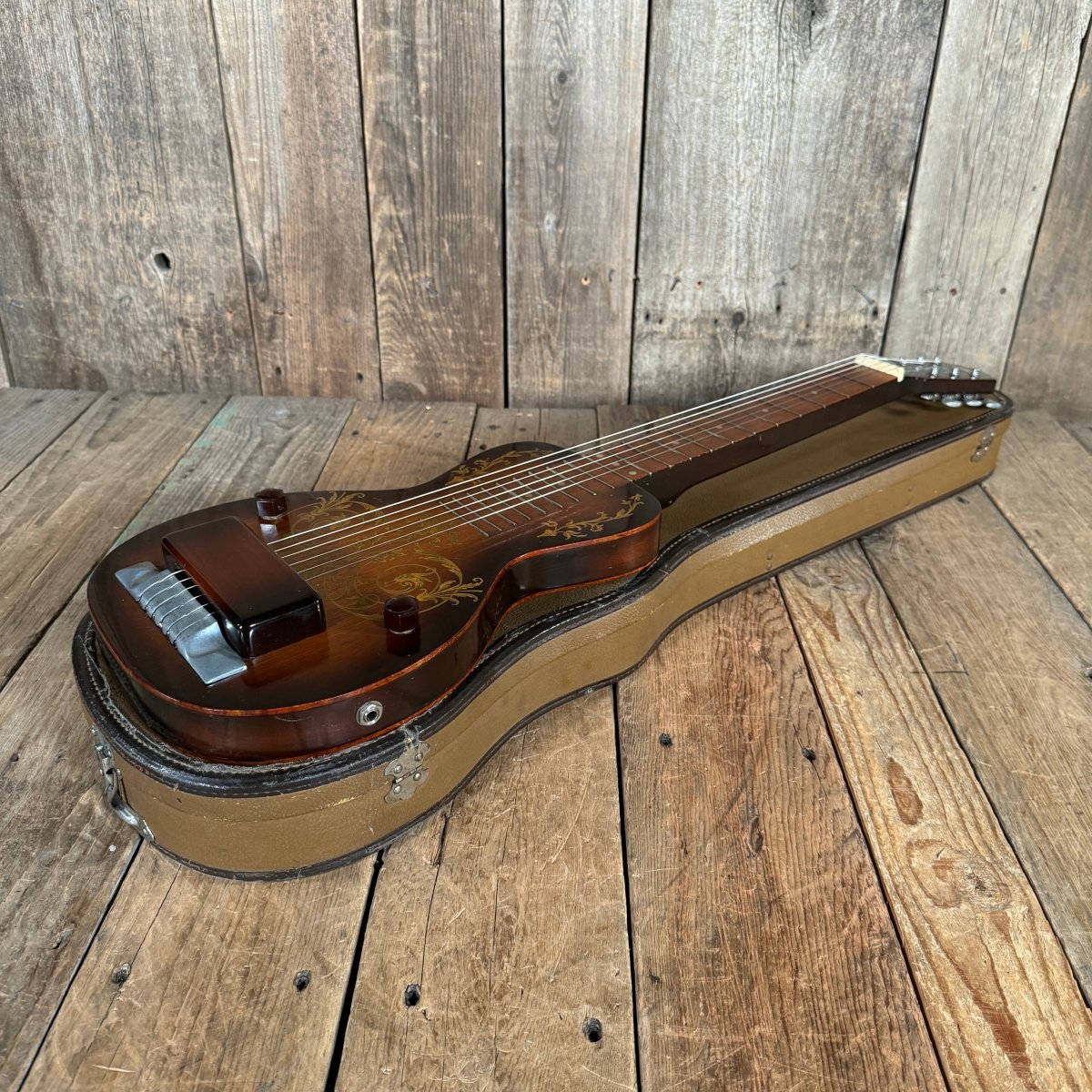 SOLD - Oahu Deluxe Lap Steel Kay made 1940's Sunburst - Mahar's Vintage Guitars