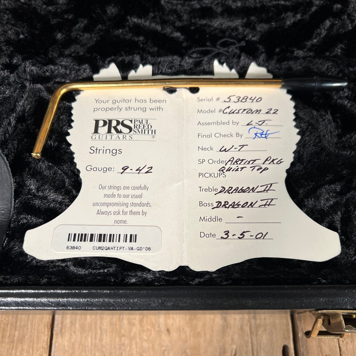 SOLD - PRS Custom 22 Artist Quilt Dragon Pickups Gold Hardware wide thin 2001 Violin Amber - Mahar's Vintage Guitars