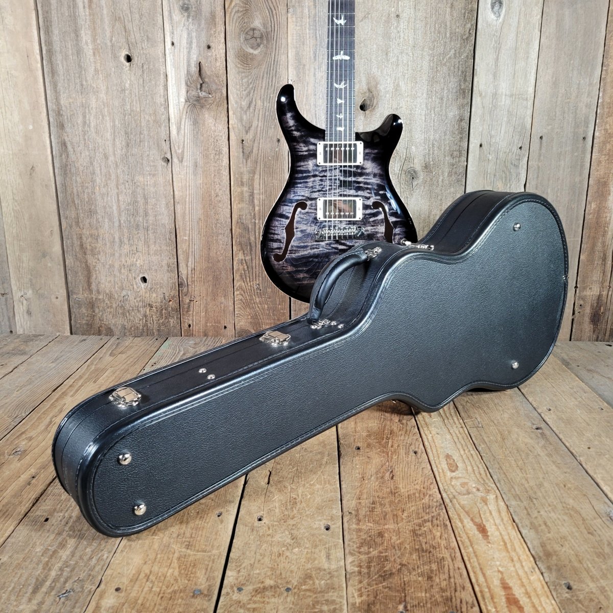 SOLD - PRS Hollowbody II Piezo 2022 Charcoal Burst Like New - Mahar's Vintage Guitars