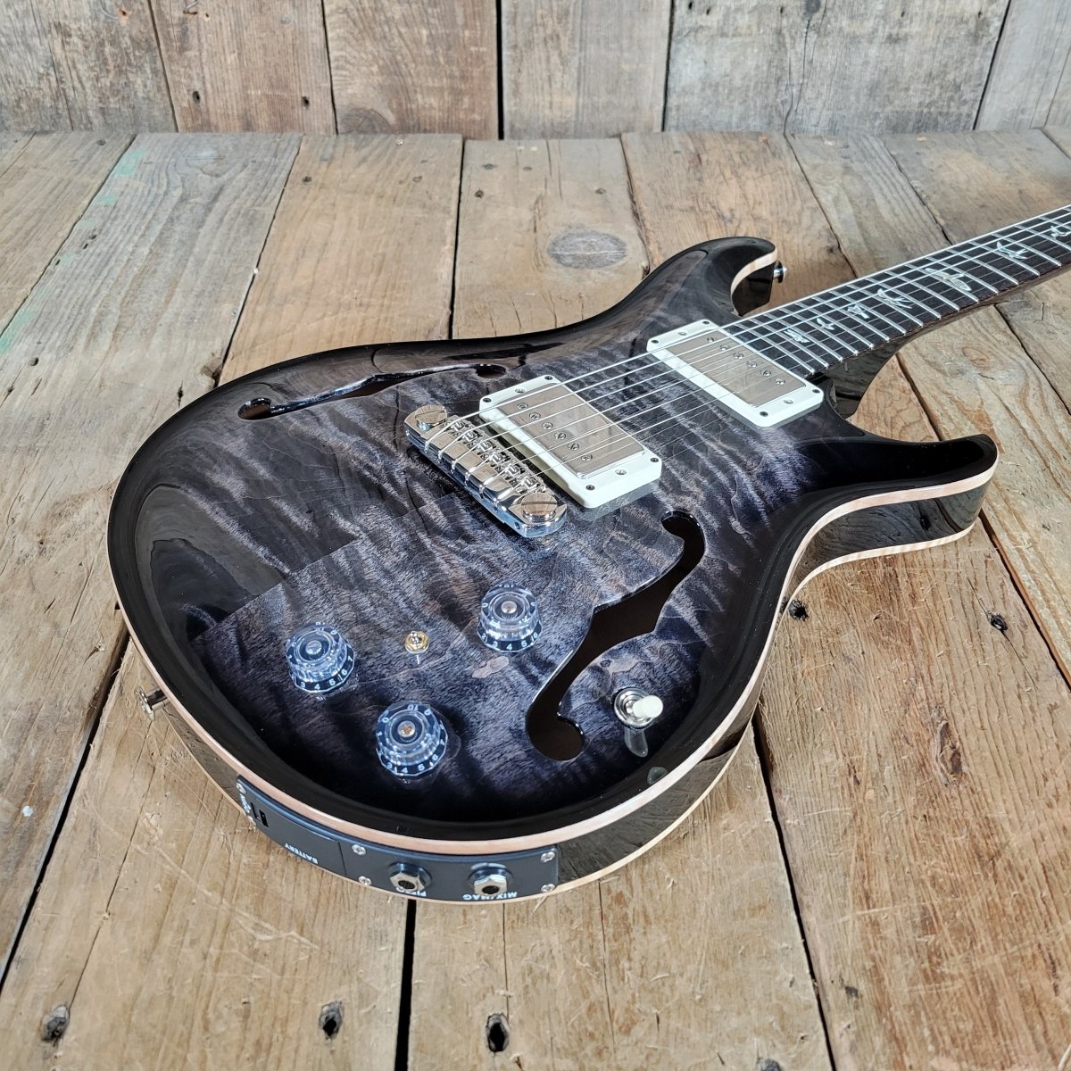 SOLD - PRS Hollowbody II Piezo 2022 Charcoal Burst Like New - Mahar's Vintage Guitars