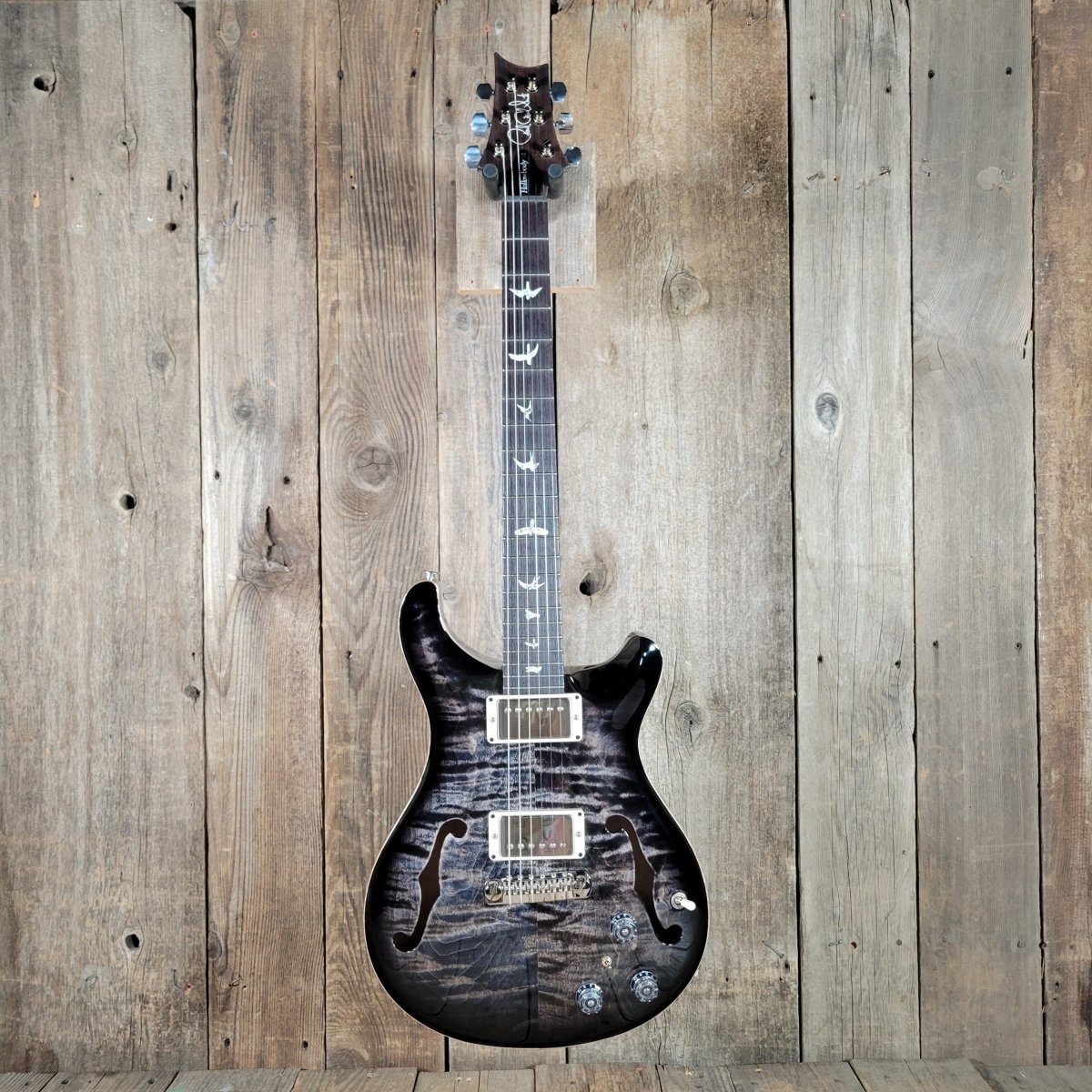SOLD - PRS Hollowbody II Piezo 2022 Charcoal Burst Like New - Mahar's Vintage Guitars