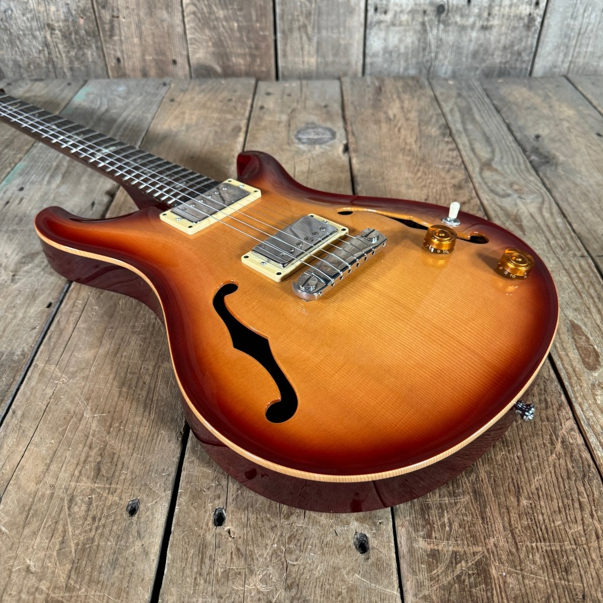 SOLD - PRS McCarty Hollowbody 20th Anniversary Solid Spruce Top 2005 Cherry Sunburst - Mahar's Vintage Guitars