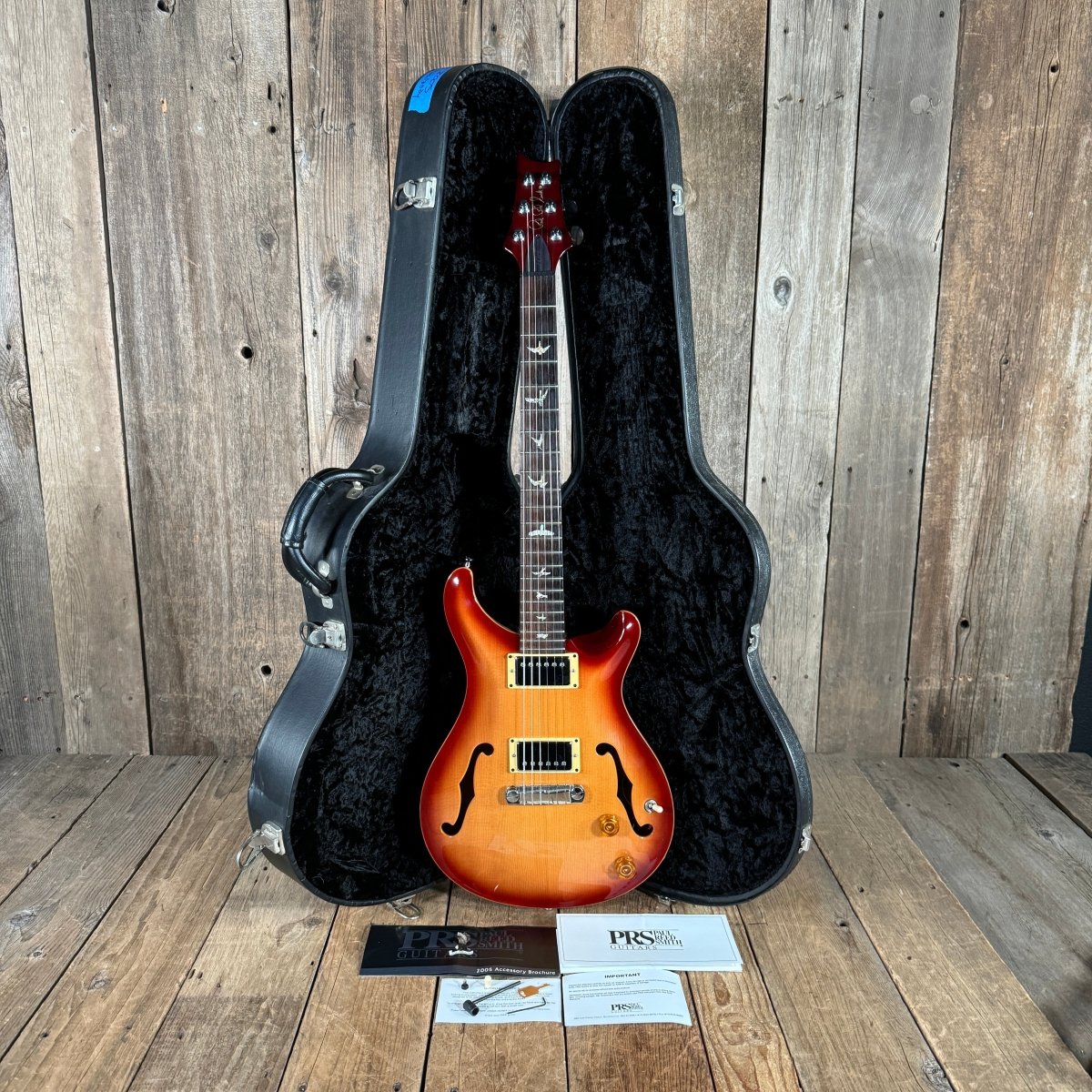 SOLD - PRS McCarty Hollowbody 20th Anniversary Solid Spruce Top 2005 Cherry Sunburst - Mahar's Vintage Guitars