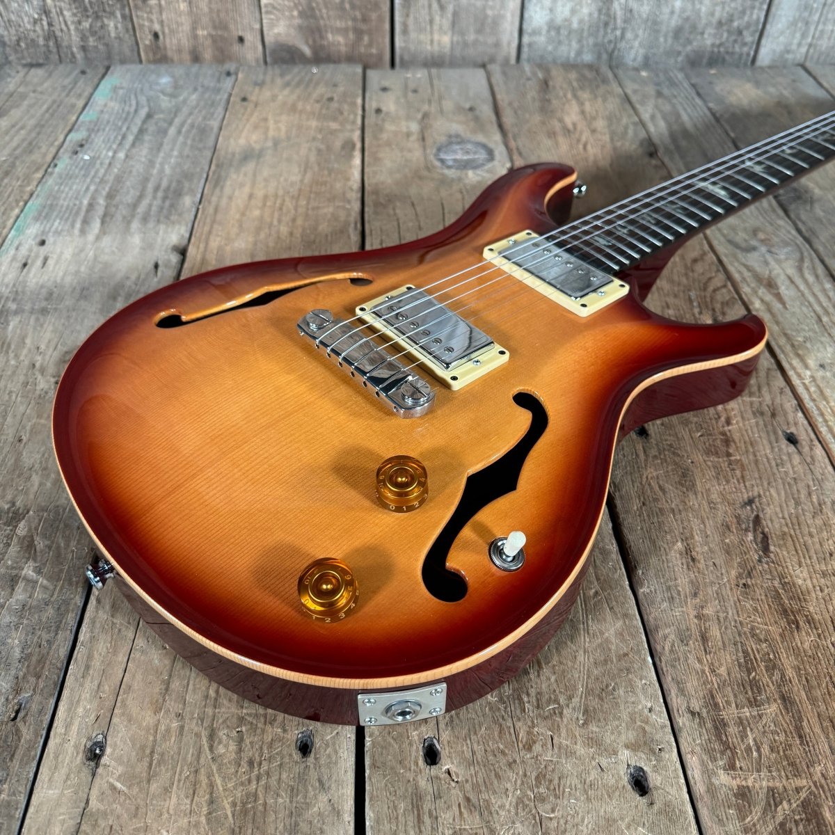 SOLD - PRS McCarty Hollowbody 20th Anniversary Solid Spruce Top 2005 Cherry Sunburst - Mahar's Vintage Guitars