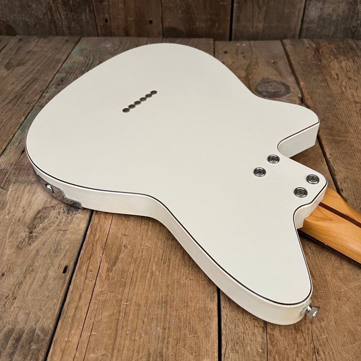 SOLD - Reverend Slingshot Aged White, Joe Naylor signed 1999 - Mahar's Vintage Guitars