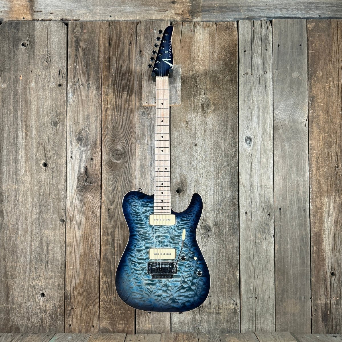 SOLD - Tom Anderson Guitarworks Top T Semi Hollow 2022 Natural Artic Blue Burst - Mahar's Vintage Guitars