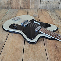 Tonemaster Imperial Model 20 – 1965 Crucianelli Silver Sparkle Vintage Guitar w/ Original Case - Mahar's Vintage Guitars