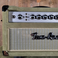 Two Rock NEW Studio Signature head and 1x12 open back cabinet, silver anodize, moss green suede, vintage beige cloth NEW 2025 - Mahar's Vintage Guitars