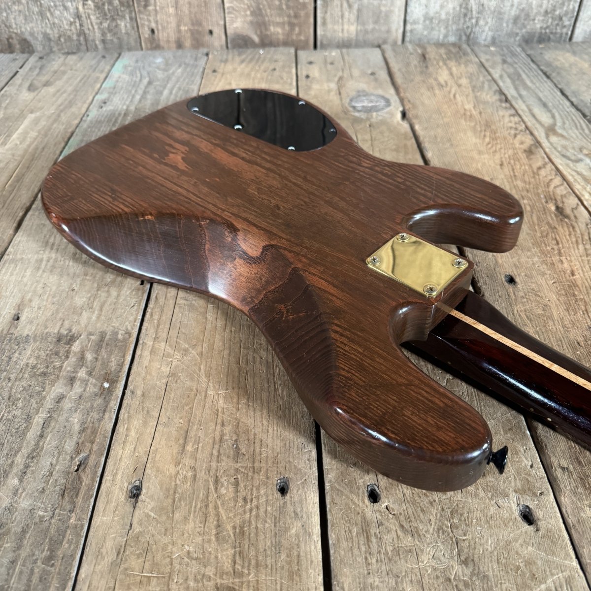 Unbranded PJ Bass Partscaster Schecter? 1981 Walnut - Mahar's Vintage Guitars