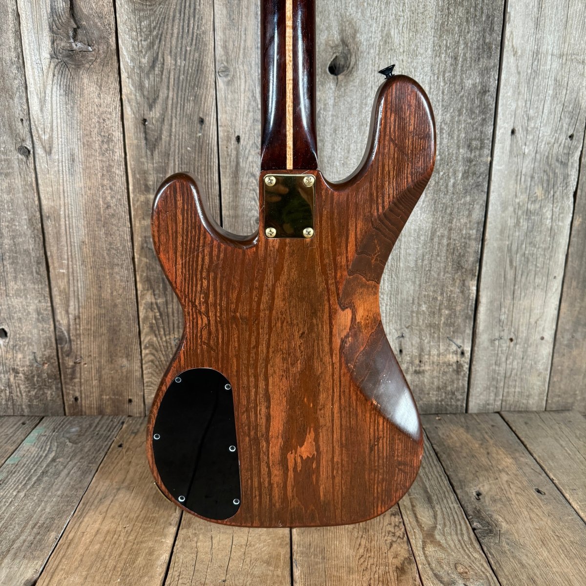 Unbranded PJ Bass Partscaster Schecter? 1981 Walnut - Mahar's Vintage Guitars