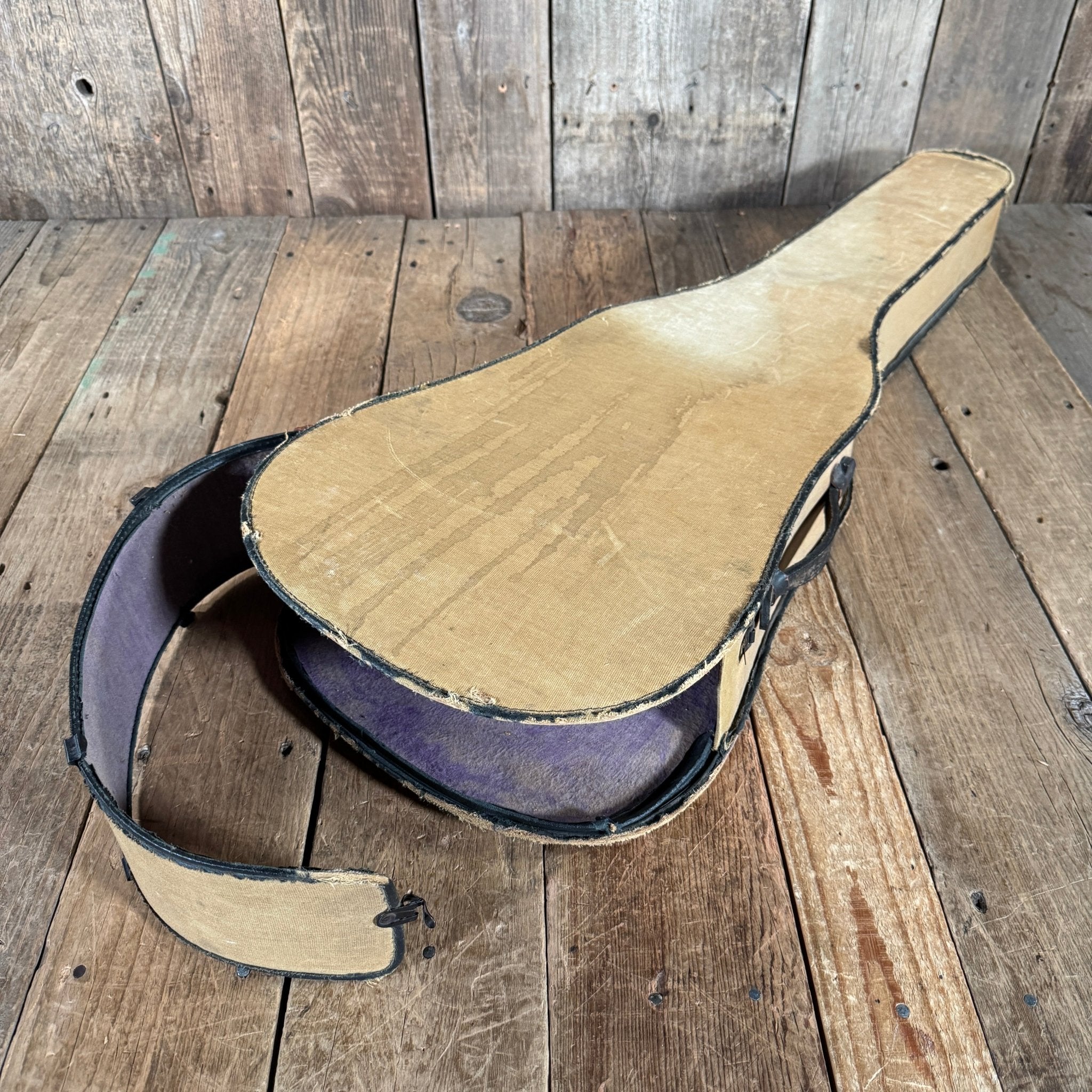 Unbranded Trap door parlor guitar case 1900s 1910s 1920s - Mahar's Vintage Guitars