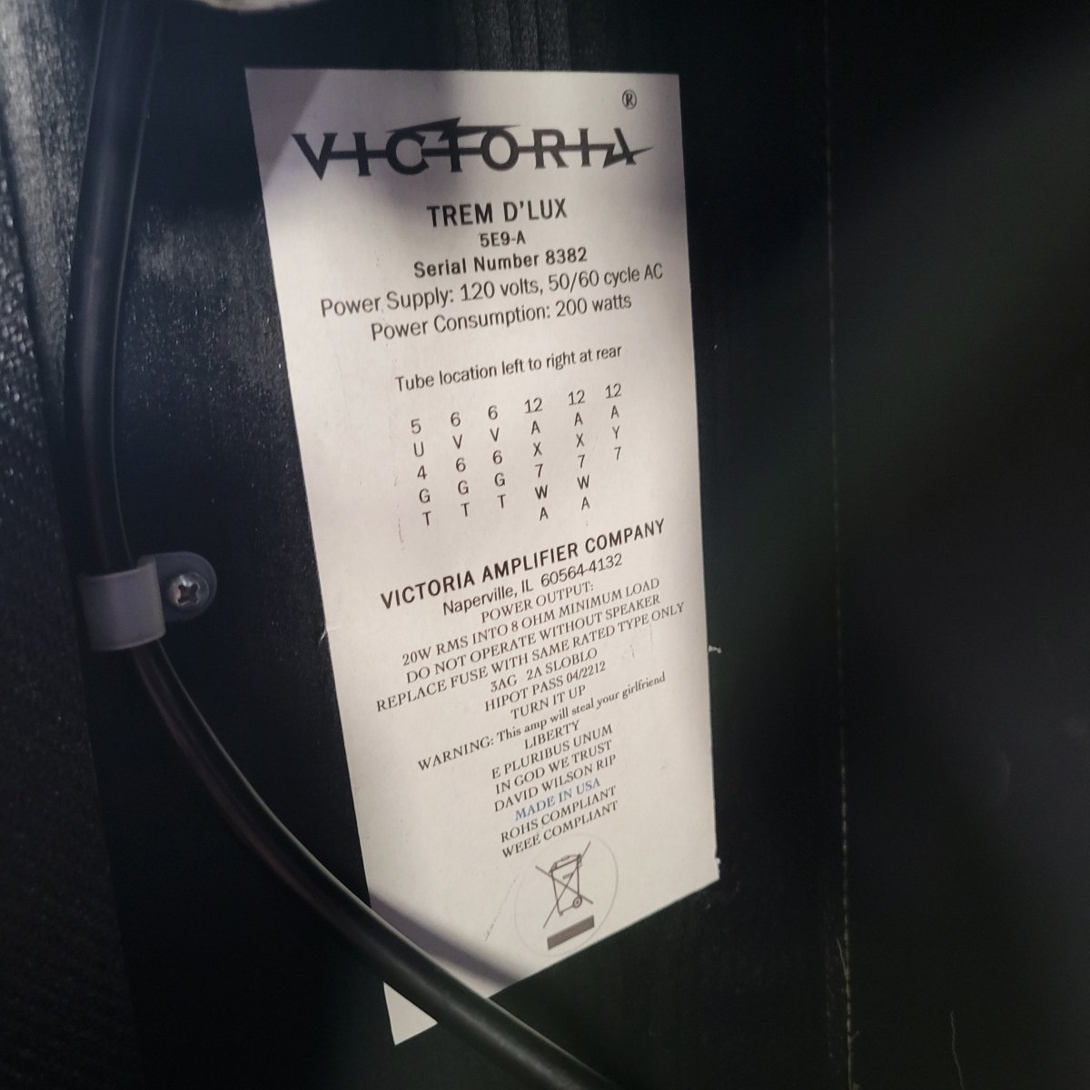 Victoria Trem D’lux 5E9 - A Handwired Tube Combo Amp with Cover – 2021 Mint - Mahar's Vintage Guitars