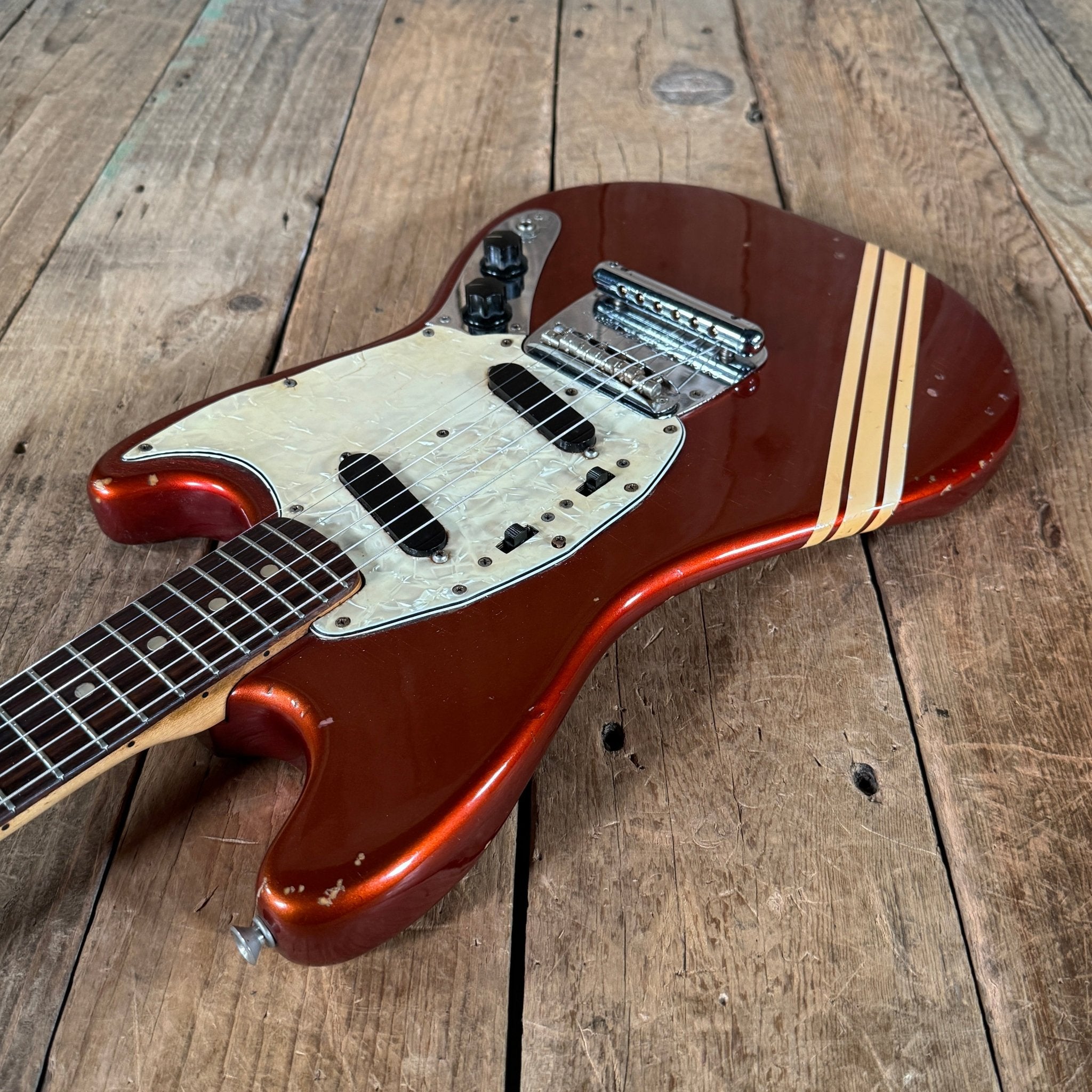 Vintage 1973 Fender Mustang – Competition Red Offset Classic - Mahar's Vintage Guitars