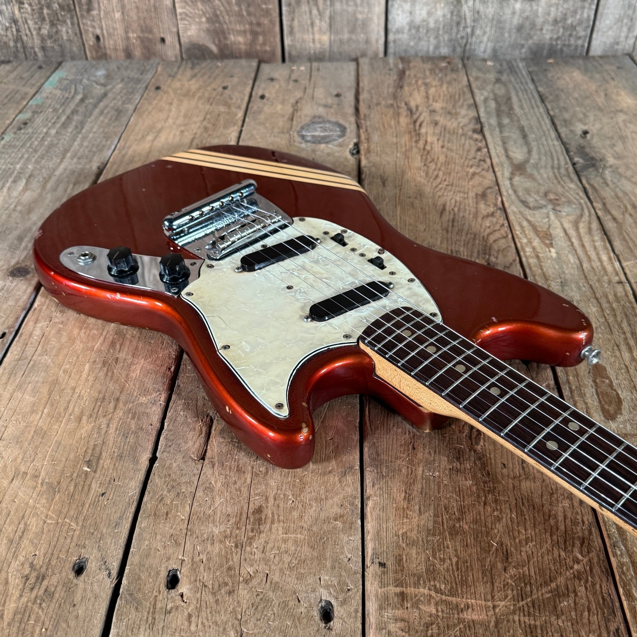 Vintage 1973 Fender Mustang – Competition Red Offset Classic - Mahar's Vintage Guitars