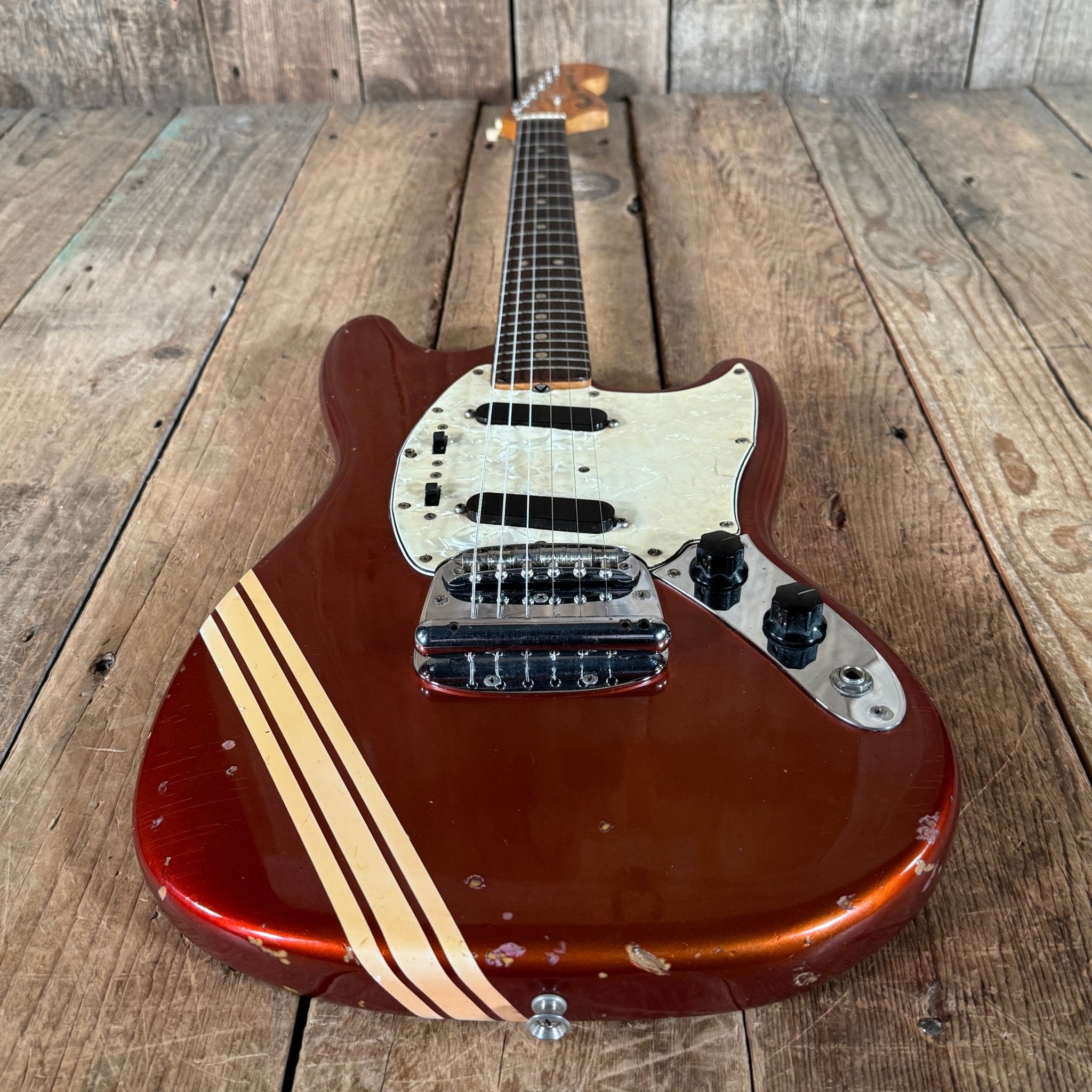 Vintage 1973 Fender Mustang – Competition Red Offset Classic - Mahar's Vintage Guitars