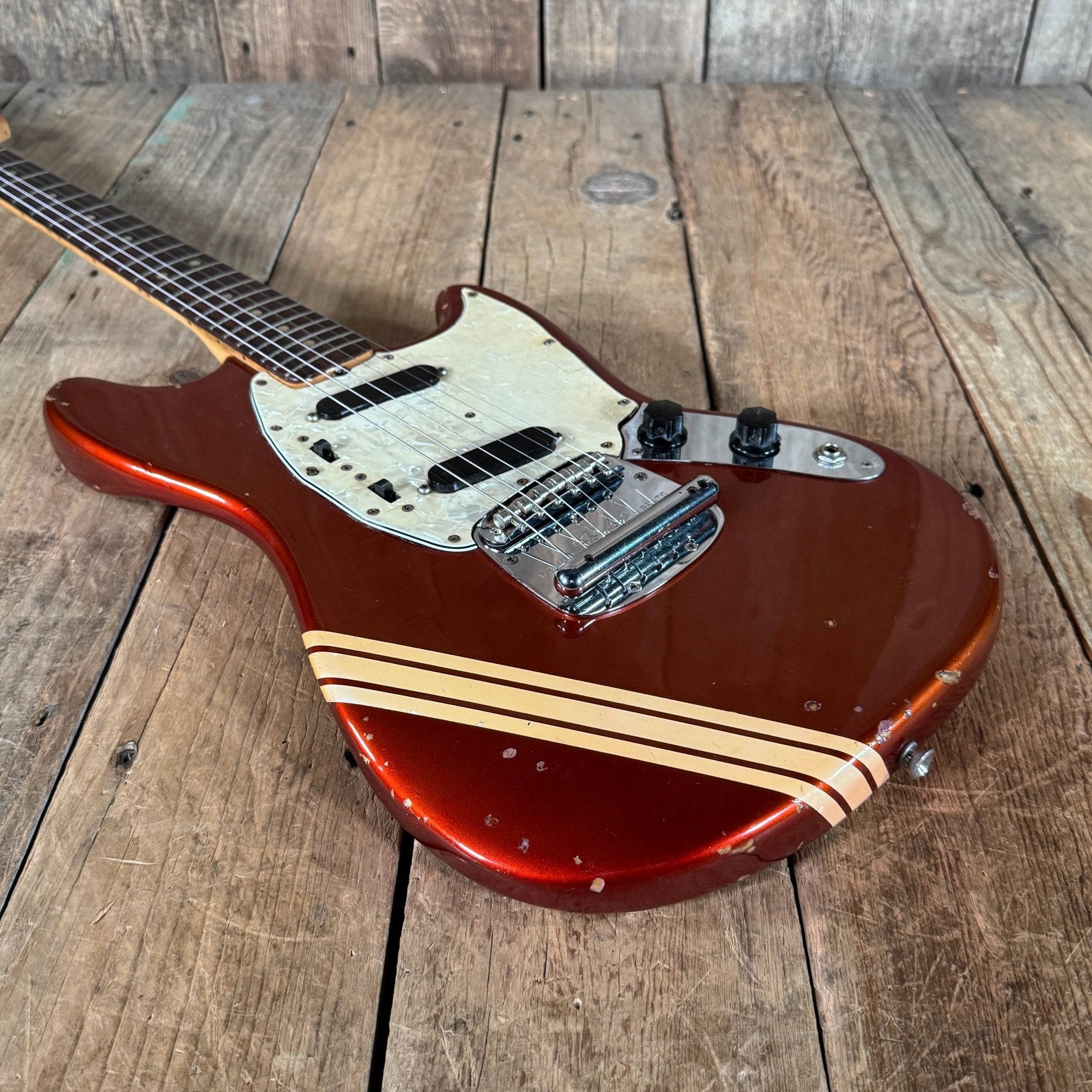 Vintage 1973 Fender Mustang – Competition Red Offset Classic - Mahar's Vintage Guitars