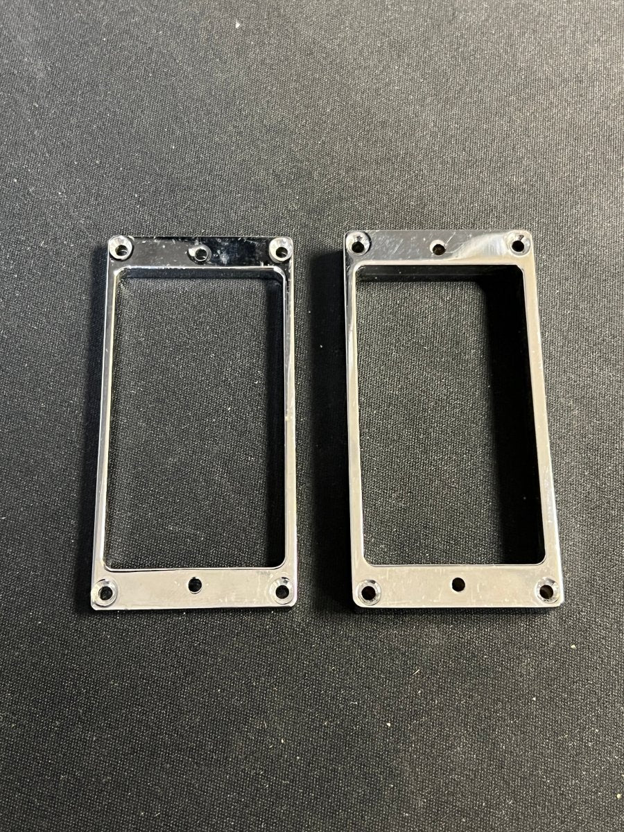 Chromed metal humbucker rings curved bottom Les Paul - Mahar's Vintage Guitars