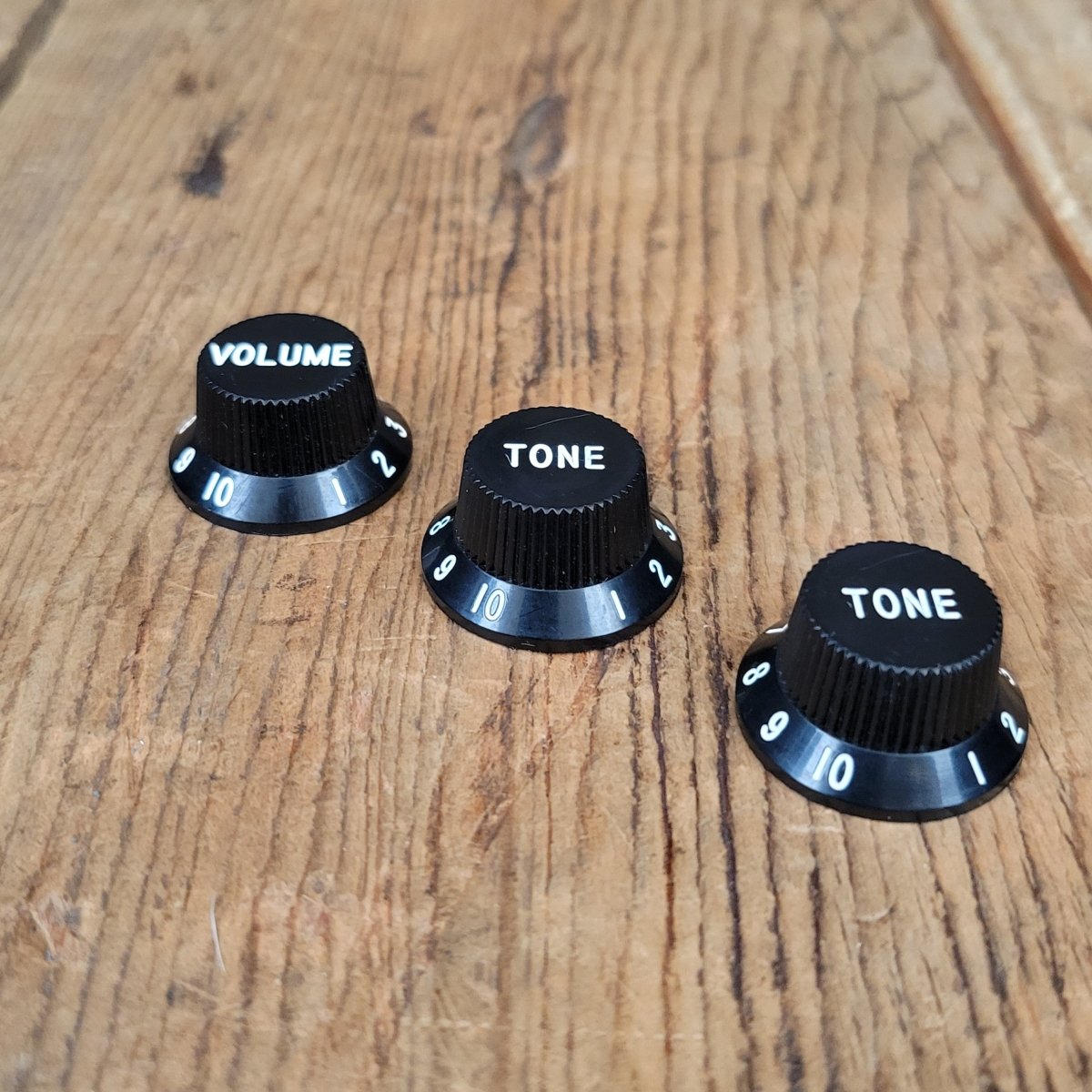 Fender Black Strat Knobs - Reproduction - Mahar's Vintage Guitars