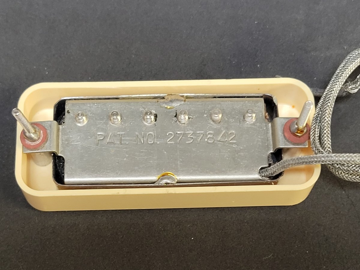 Gibson Mini Humbucker W/ Mounting Ring 1970s Patent Number Les Paul - Mahar's Vintage Guitars