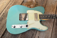 SOLD - Danocaster Singlecut Aquamarine 2020 with P - 90 6lb 8oz - Mahar's Vintage Guitars