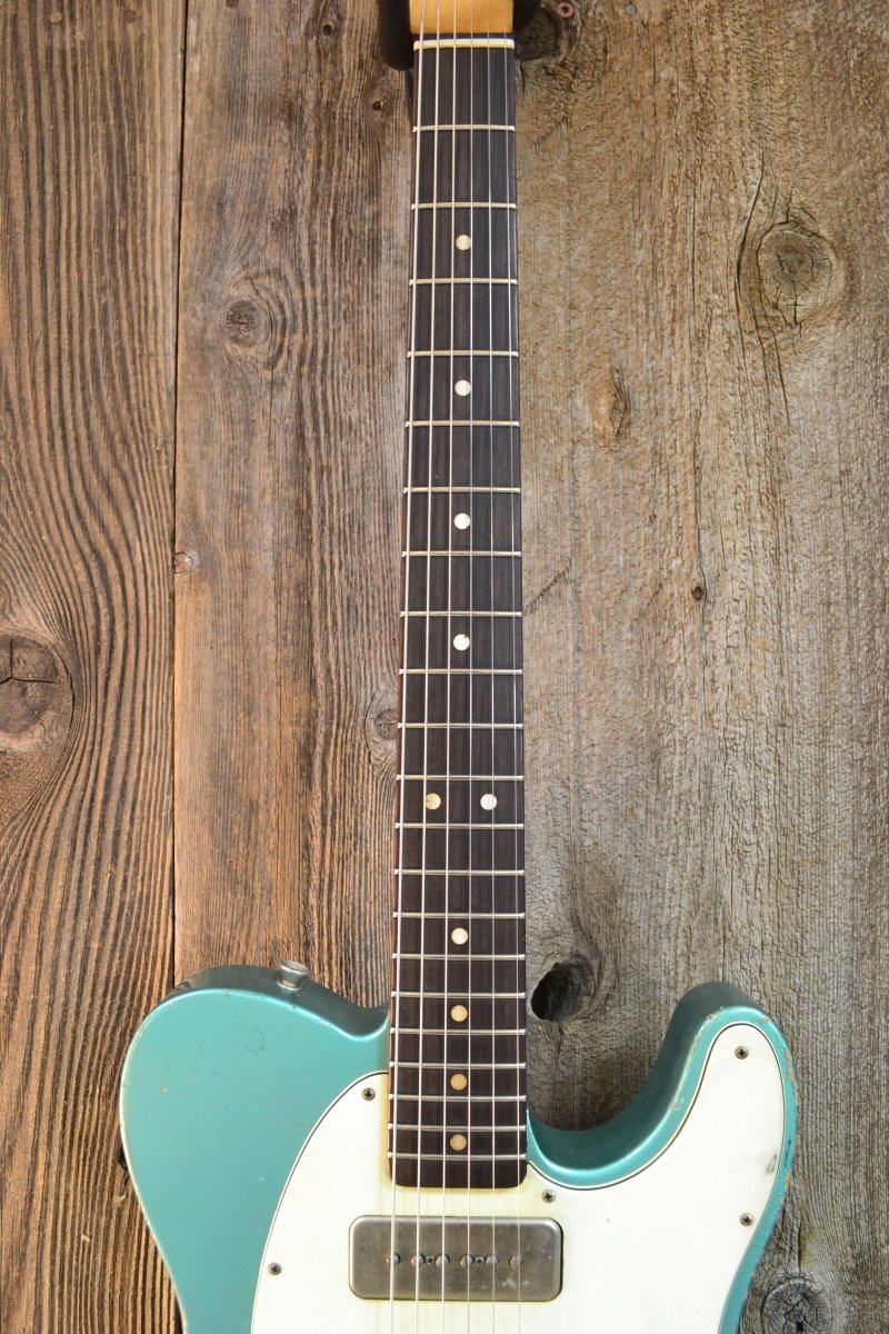 SOLD - Danocaster Singlecut Aquamarine 2020 with P - 90 6lb 8oz - Mahar's Vintage Guitars