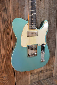 SOLD - Danocaster Singlecut Aquamarine 2020 with P - 90 6lb 8oz - Mahar's Vintage Guitars