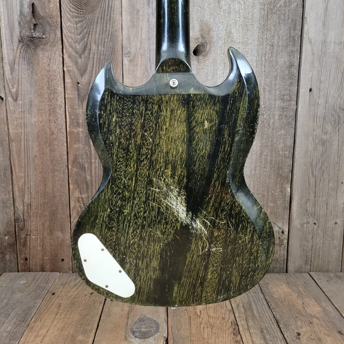 SOLD - Dwight Juke by Clive Brown SG Jr style Korina custom build - Mahar's Vintage Guitars