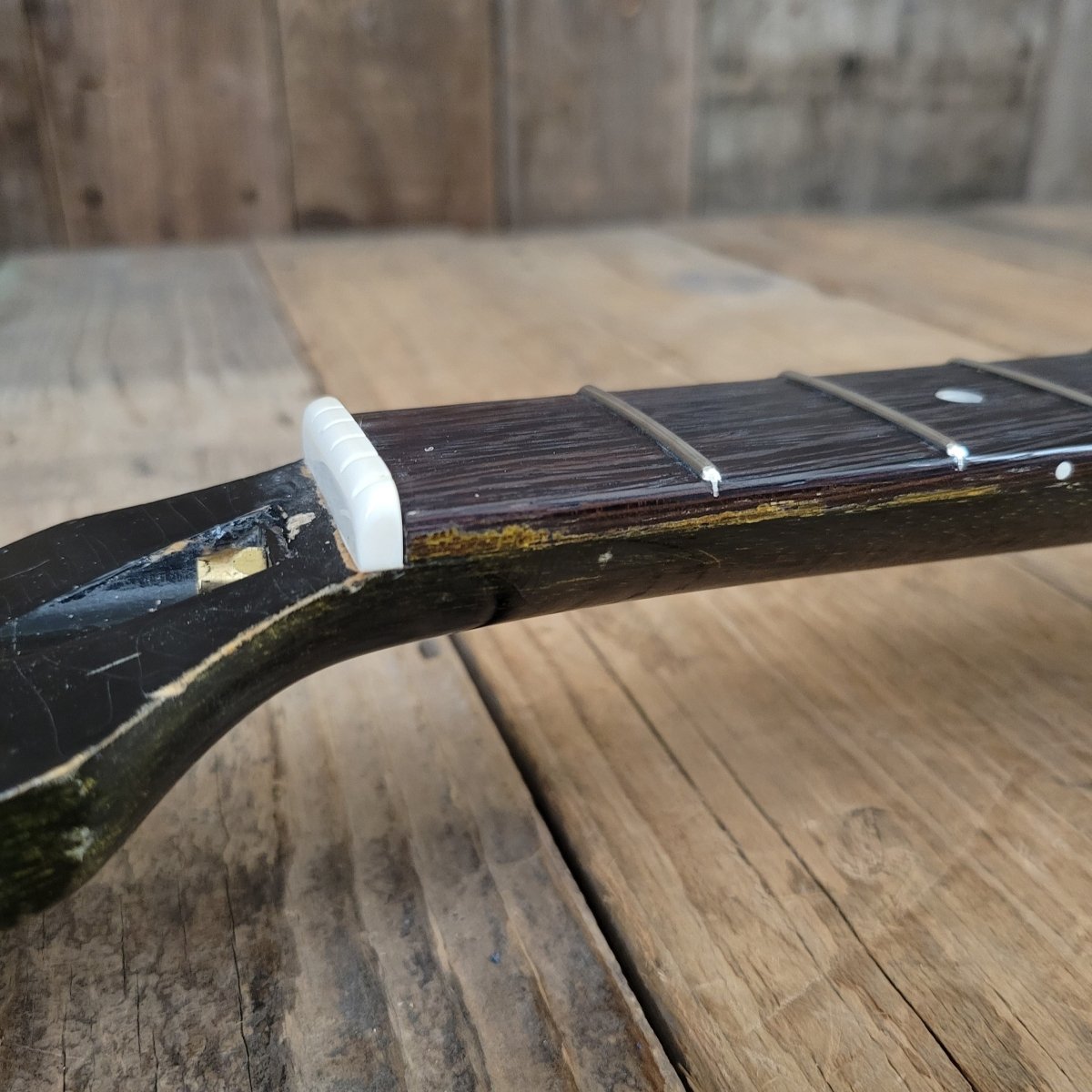 SOLD - Dwight Juke by Clive Brown SG Jr style Korina custom build - Mahar's Vintage Guitars